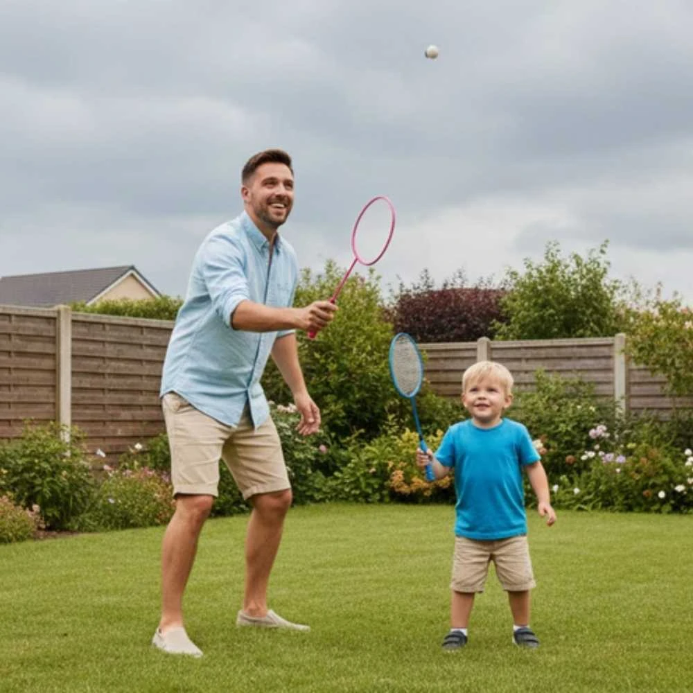 Badmintono rakečių ir šaudyklių rinkinys 2vnt.WOOPIE