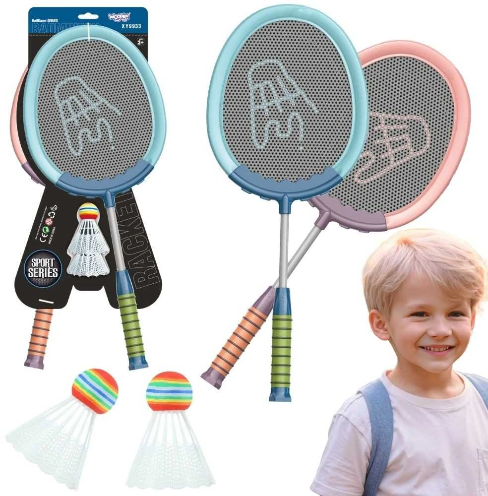 Badmintono rakečių ir šaudyklių rinkinys 2vnt.WOOPIE