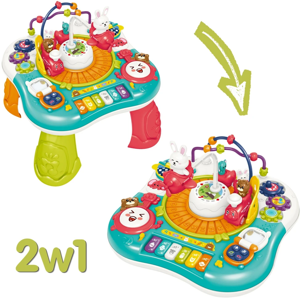 WOOPIE BABY 2 in 1 interaktyvus edukacinis stalas pianino garsai