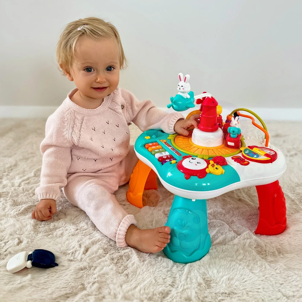 WOOPIE BABY 2 in 1 interaktyvus edukacinis stalas pianino garsai