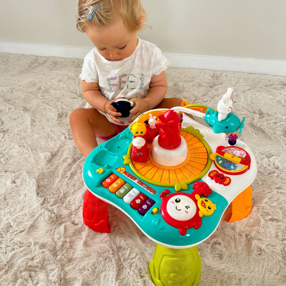 WOOPIE BABY 2 in 1 interaktyvus edukacinis stalas pianino garsai