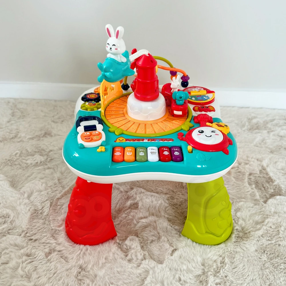 WOOPIE BABY 2 in 1 interaktyvus edukacinis stalas pianino garsai