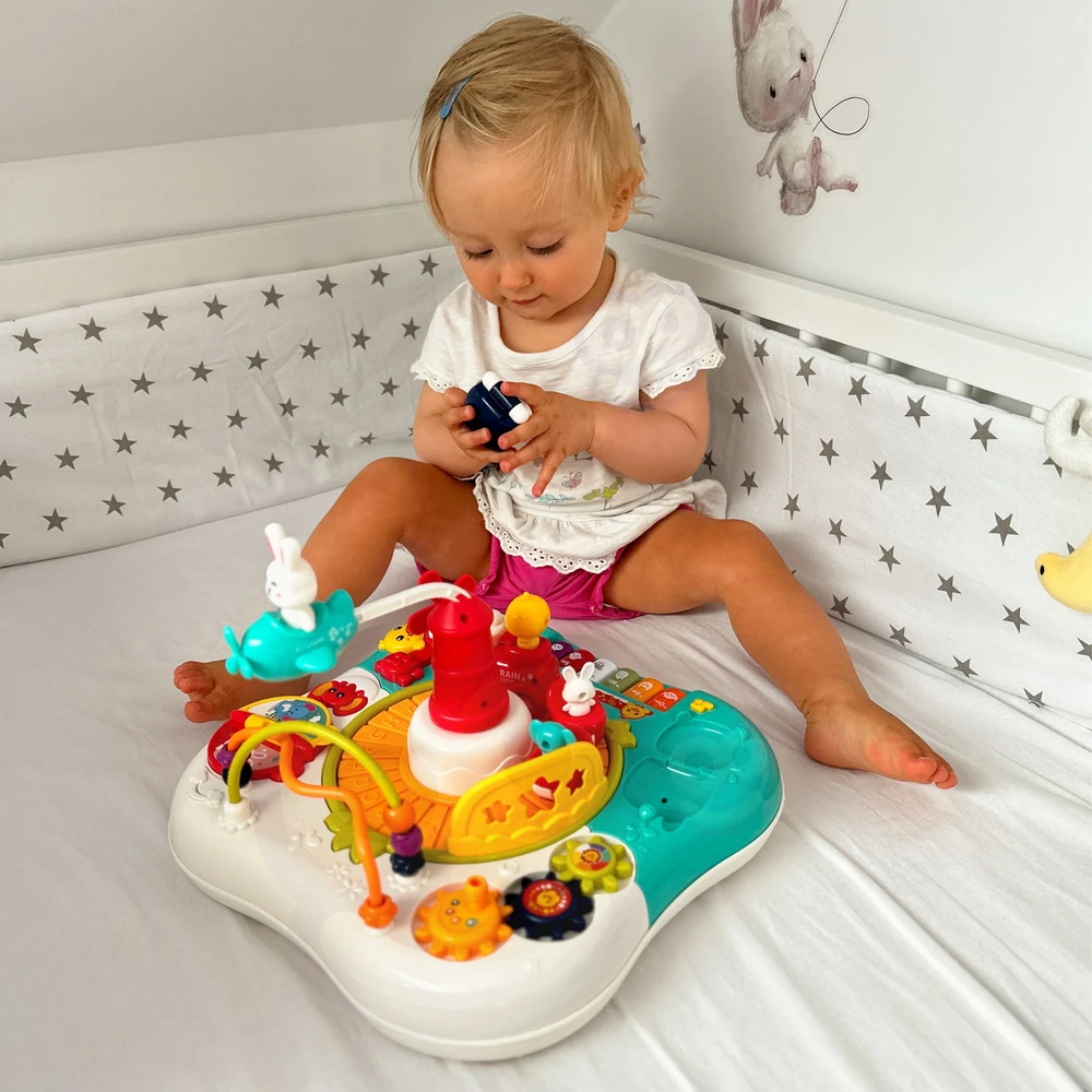 WOOPIE BABY 2 in 1 interaktyvus edukacinis stalas pianino garsai