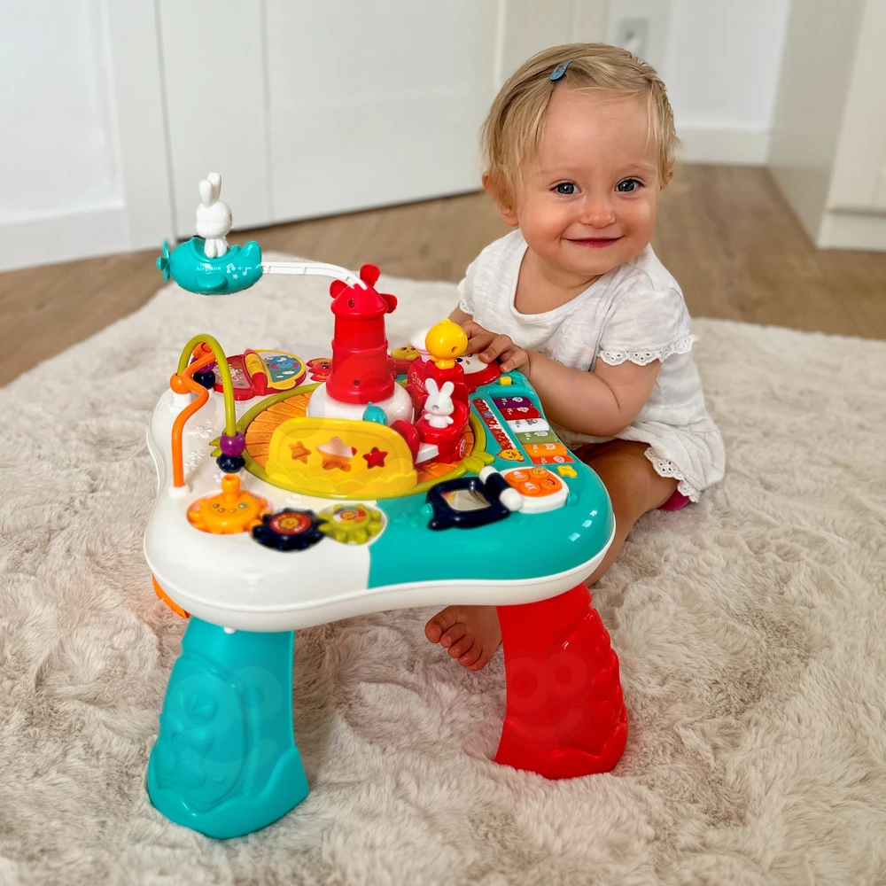 WOOPIE BABY 2 in 1 interaktyvus edukacinis stalas pianino garsai