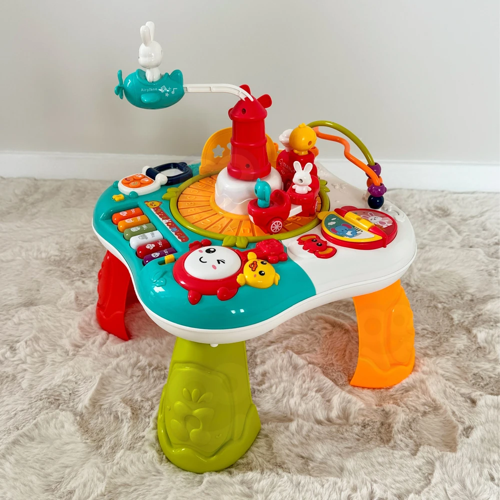 WOOPIE BABY 2 in 1 interaktyvus edukacinis stalas pianino garsai
