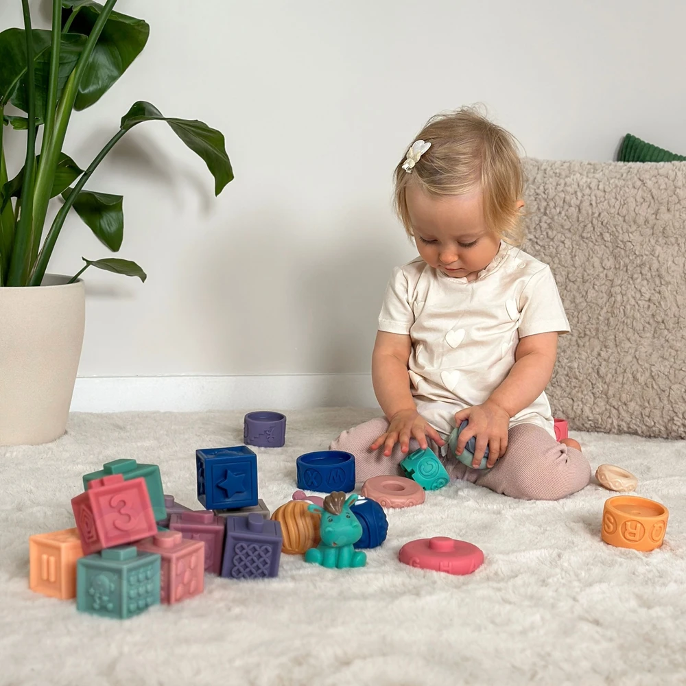 Woopie Baby sensorinės kaladėlės 27 vnt minkštos