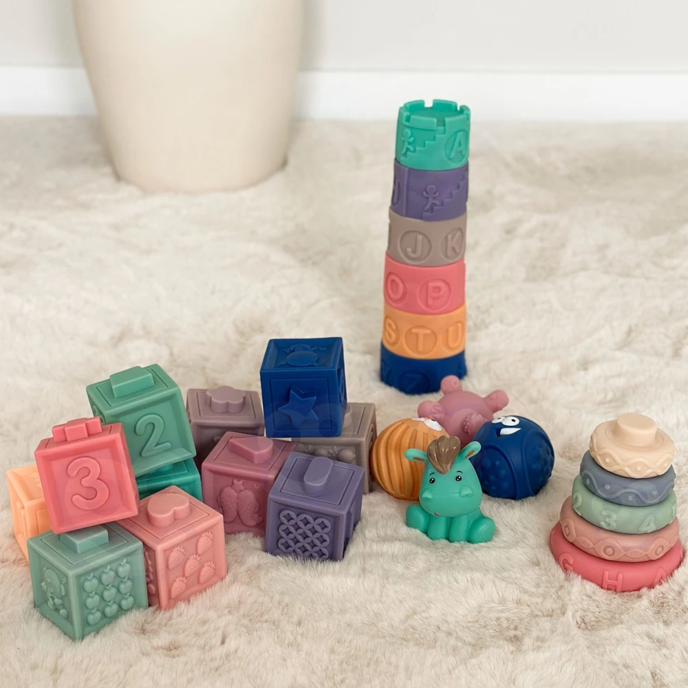 Woopie Baby sensorinės kaladėlės 27 vnt minkštos