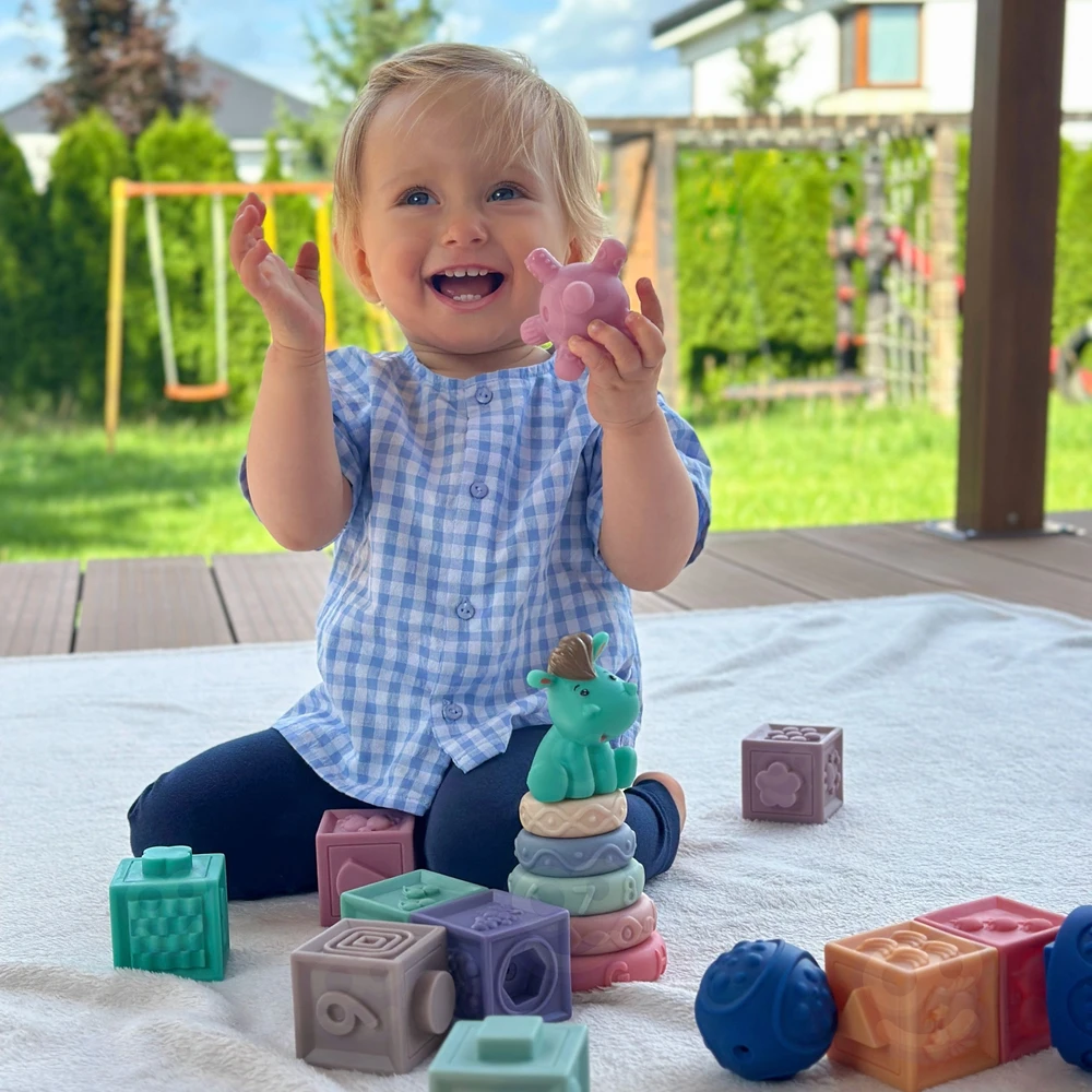 Woopie Baby sensorinės kaladėlės 27 vnt minkštos