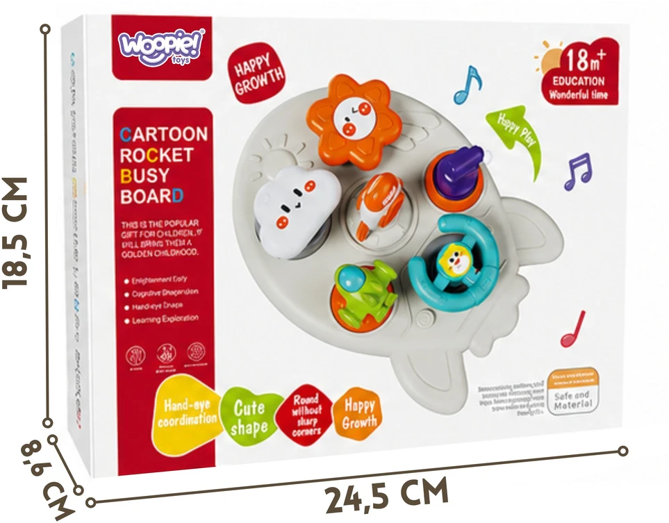 WOOPIE BABY 7-in-1 Educational Rocket Activity Board