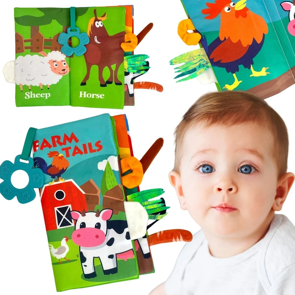 Woopie Baby WOOPIE Knyga apie gyvūnų uodegas, medžiaginė
