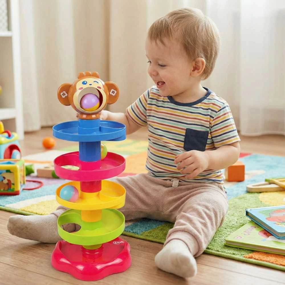 Kūdikių spiralinis kamuoliukų bokštas WOOPIE BABY