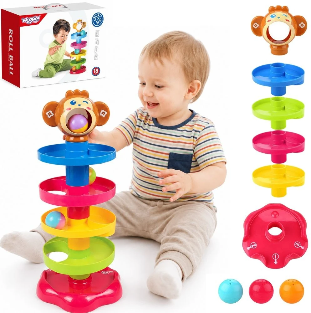 Kūdikių spiralinis kamuoliukų bokštas WOOPIE BABY