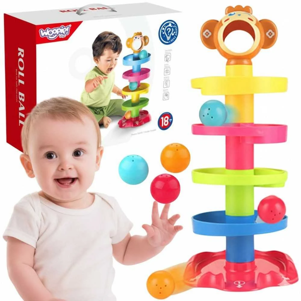Kūdikių spiralinis kamuoliukų bokštas WOOPIE BABY