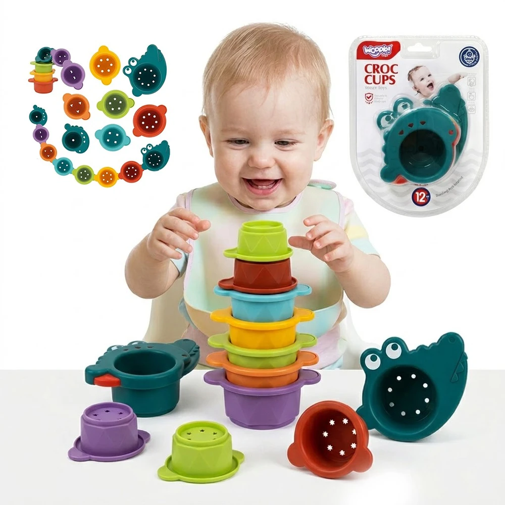 Woopie Baby Woopie Vandens Žaislai - Krokodilo Formos Piltuvėliai
