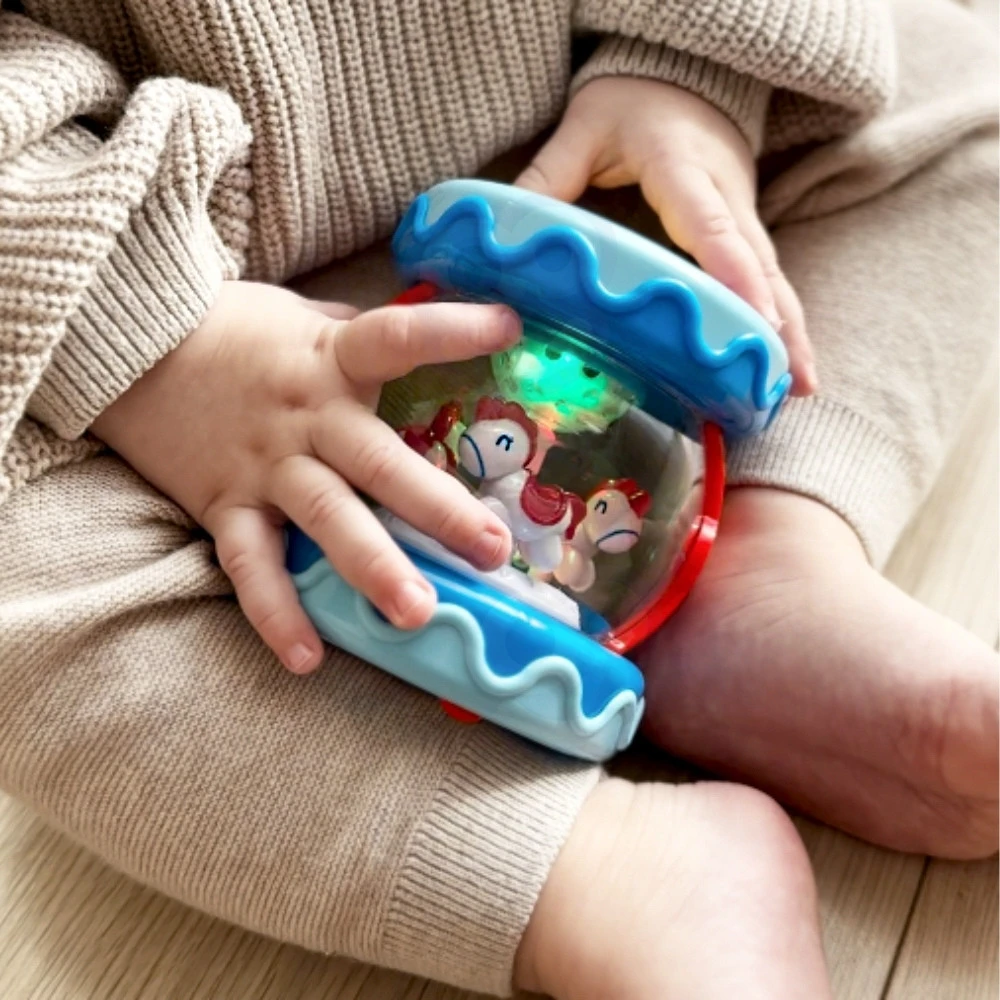 Woopie Baby WOOPIE Muzikinis Bębenėlis Projektorius 3w1 Muzikinė Žaislas Kūdikiams + Riedantis Volelis Mokymuisi Ridenti