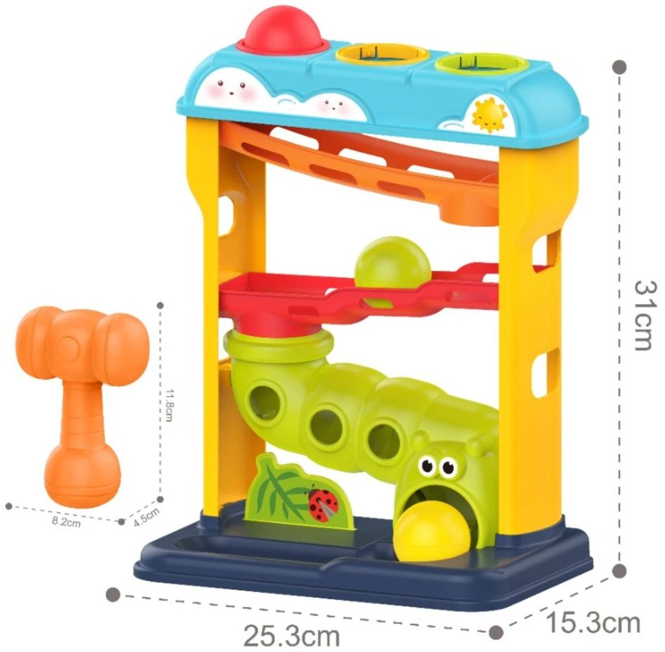 WOOPIE BABY Educational Ball Track with Hammer Pop-Up Punch