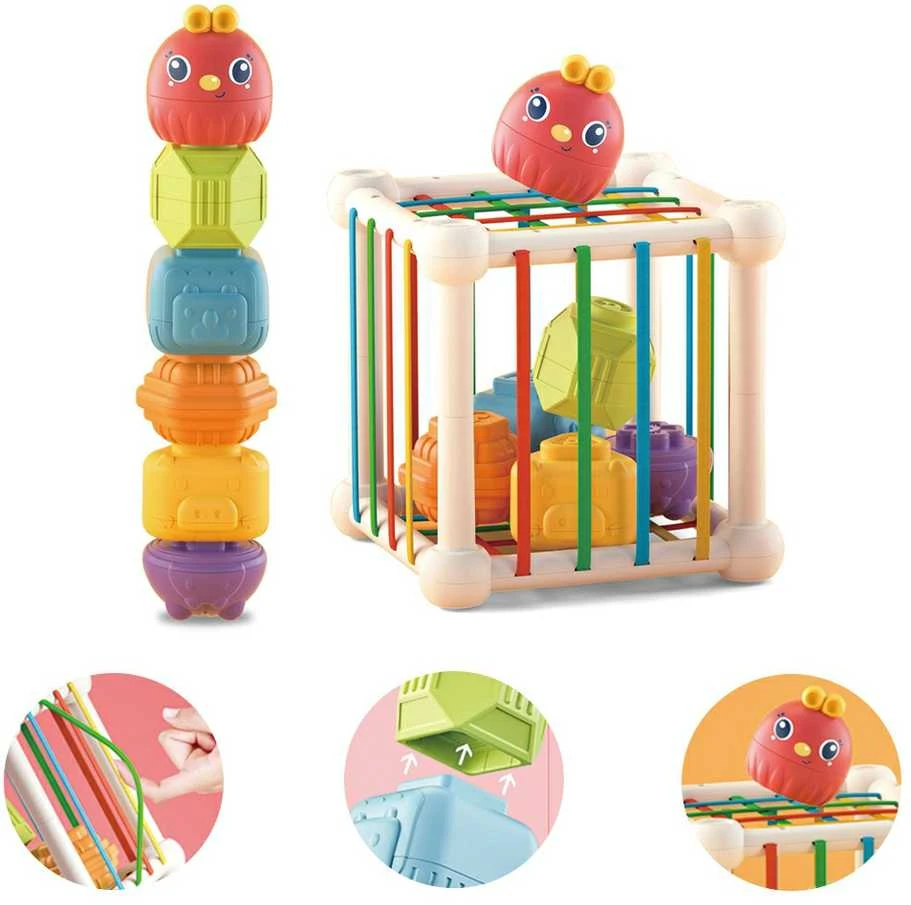 Woopie Baby WOOPIE 44312 Lankstus sensorinių kubų rūšiavimo įrenginys 7 vnt.