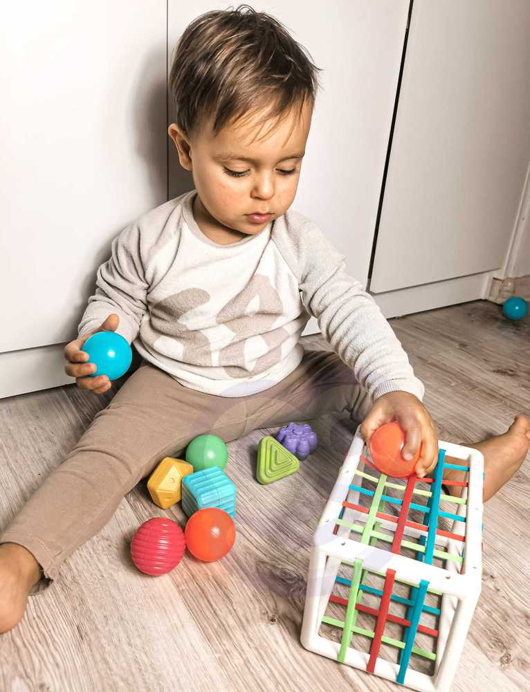 Woopie Baby WOOPIE Edukacinis Kubas Senso 13 Elementų Spalvingi Konstruktoriai