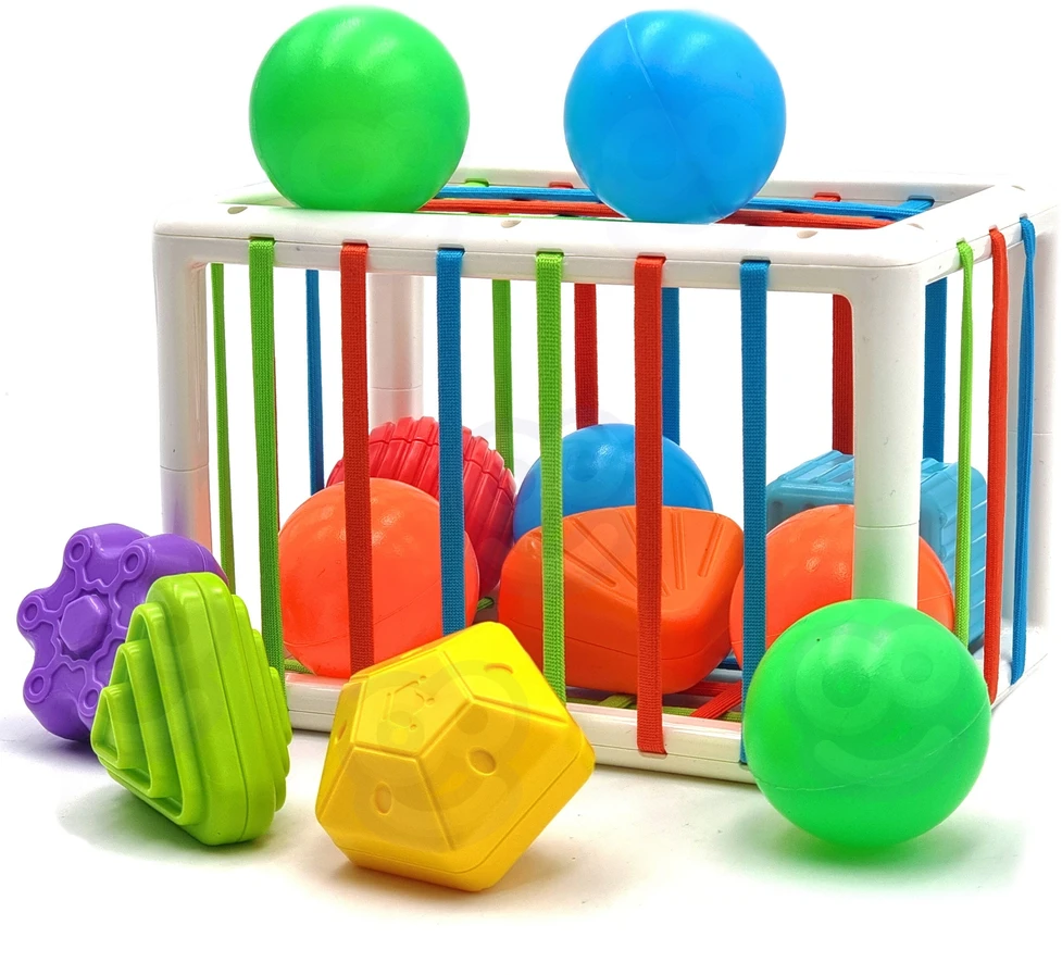 Woopie Baby WOOPIE Edukacinis Kubas Senso 13 Elementų Spalvingi Konstruktoriai