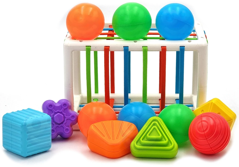 Woopie Baby WOOPIE Edukacinis Kubas Senso 13 Elementų Spalvingi Konstruktoriai