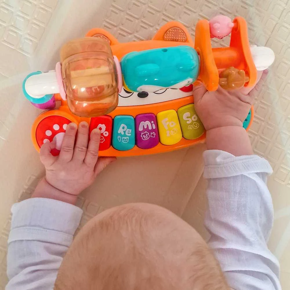 Interaktyvus edukacinis pianinas WOOPIE BABY lapiukas su LED šviesomis