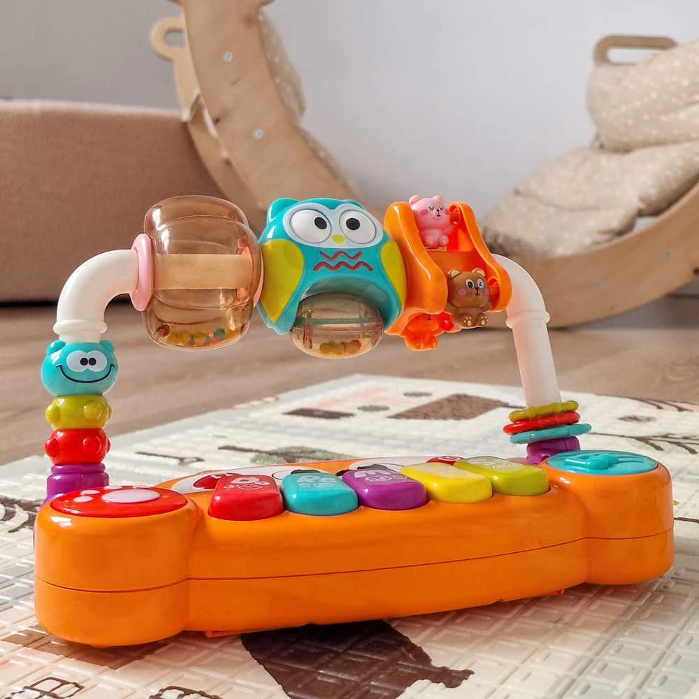 Interaktyvus edukacinis pianinas WOOPIE BABY lapiukas su LED šviesomis