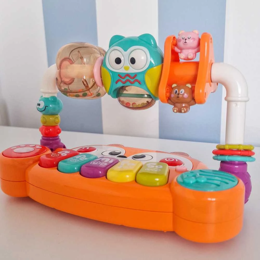 Interaktyvus edukacinis pianinas WOOPIE BABY lapiukas su LED šviesomis