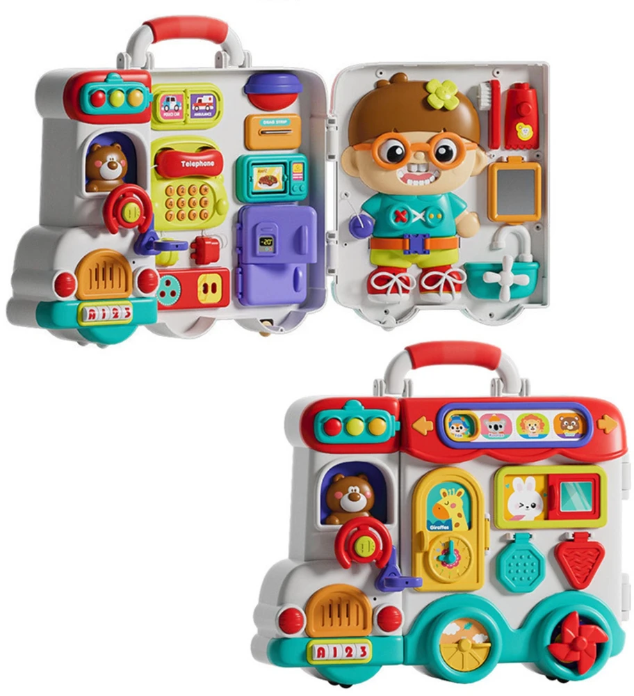 WOOPIE BABY Interactive Manipulative Board Boy Busy Car 3in1 Sensory Suitcase