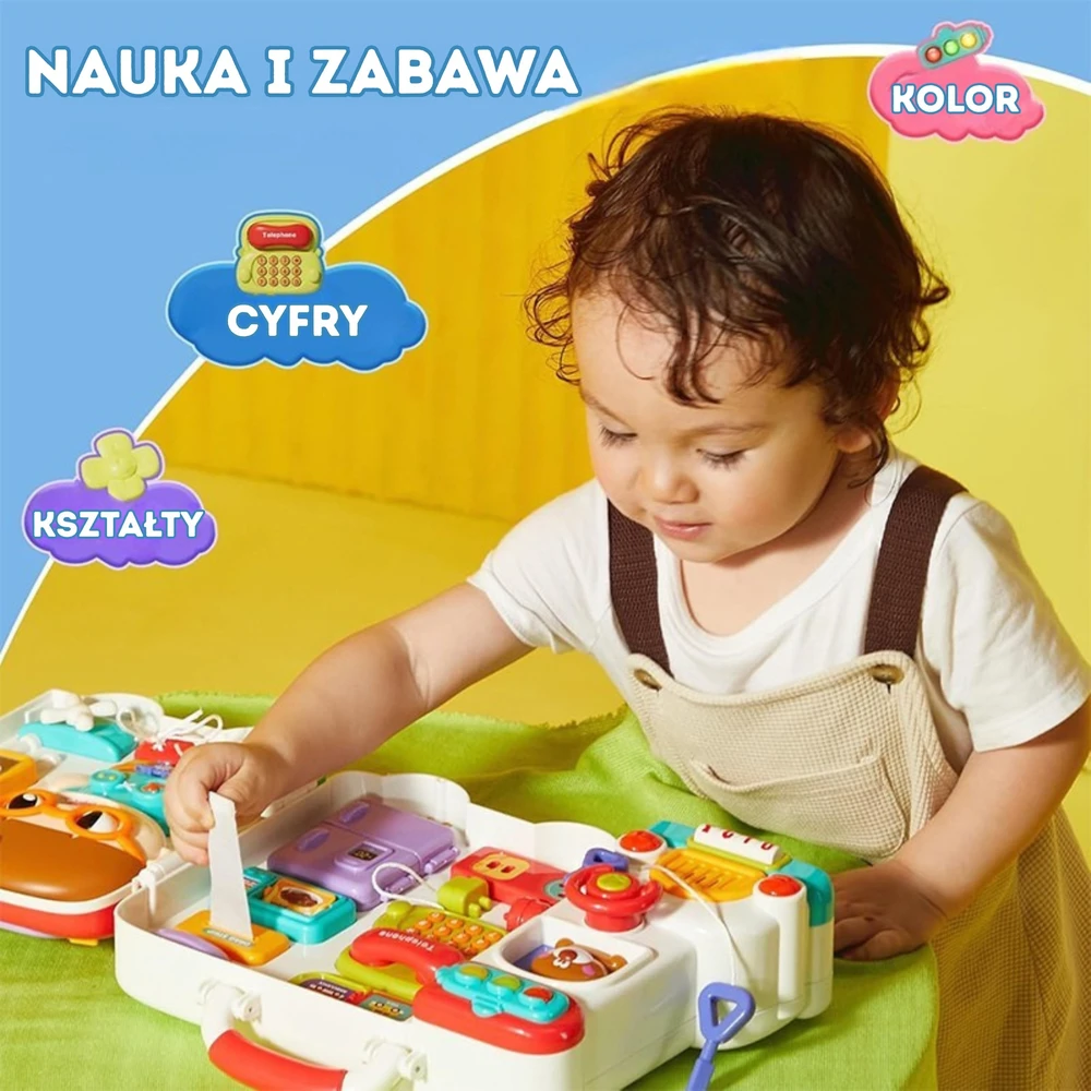 WOOPIE BABY Interactive Manipulative Board Boy Busy Car 3in1 Sensory Suitcase