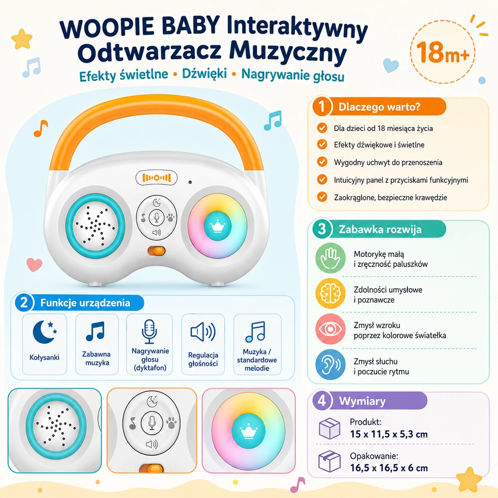 WOOPIE BABY interaktyvus muzikos grotuvas
