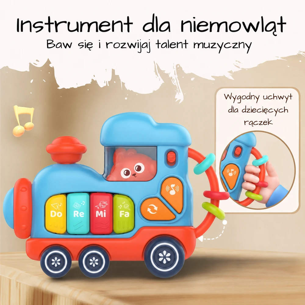 WOOPIE BABY interaktyvus muzikinis fortepijonas Lokomotyvas