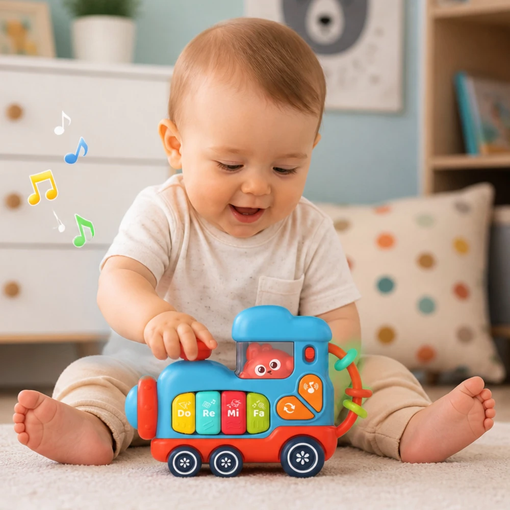 WOOPIE BABY interaktyvus muzikinis fortepijonas Lokomotyvas