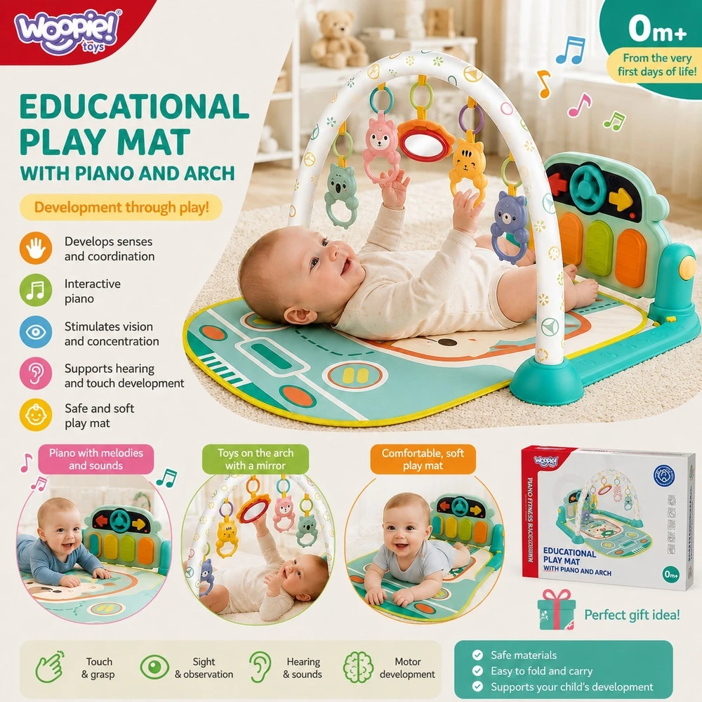 WOOPIE BABY interaktyvus žaidimų kilimėlis su pianinu