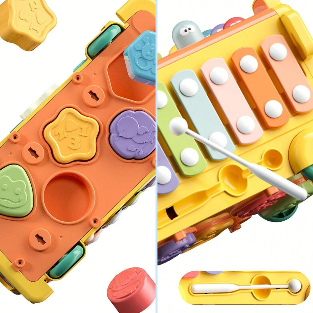 Woopie Baby WOOPIE Interaktyvus Edukacinis Autobusėlis 6w1 Młoteczek Cymbałki +18m
