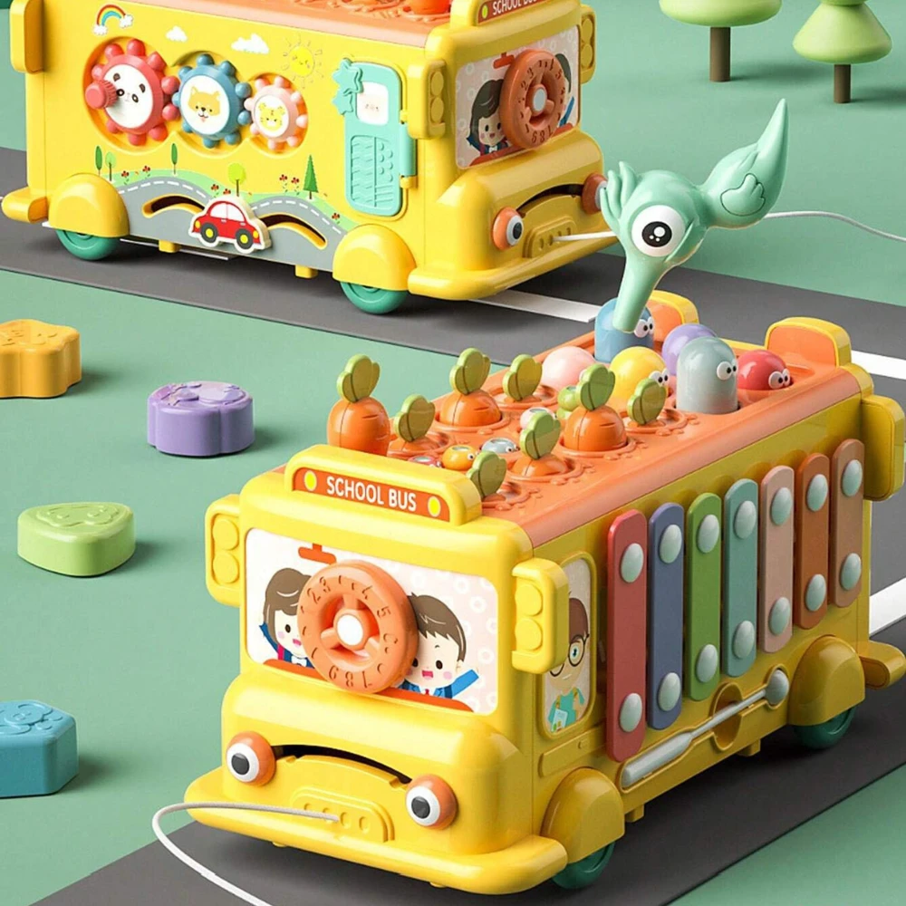 Woopie Baby WOOPIE Interaktyvus Edukacinis Autobusėlis 6w1 Młoteczek Cymbałki +18m