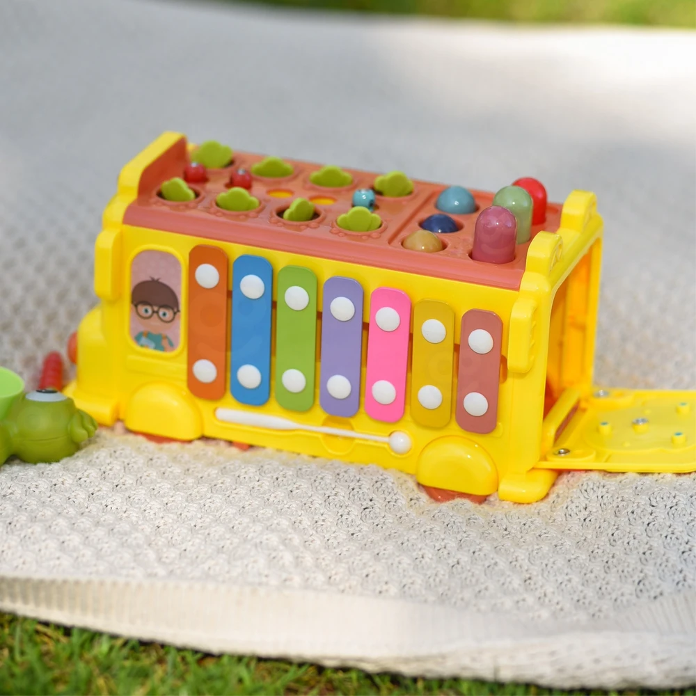 Woopie Baby WOOPIE Interaktyvus Edukacinis Autobusėlis 6w1 Młoteczek Cymbałki +18m