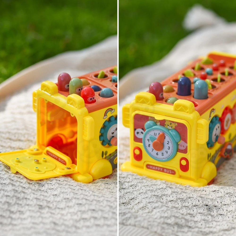 Woopie Baby WOOPIE Interaktyvus Edukacinis Autobusėlis 6w1 Młoteczek Cymbałki +18m