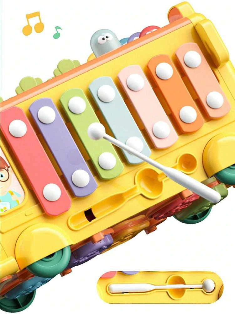 Woopie Baby WOOPIE Interaktyvus Edukacinis Autobusėlis 6w1 Młoteczek Cymbałki +18m