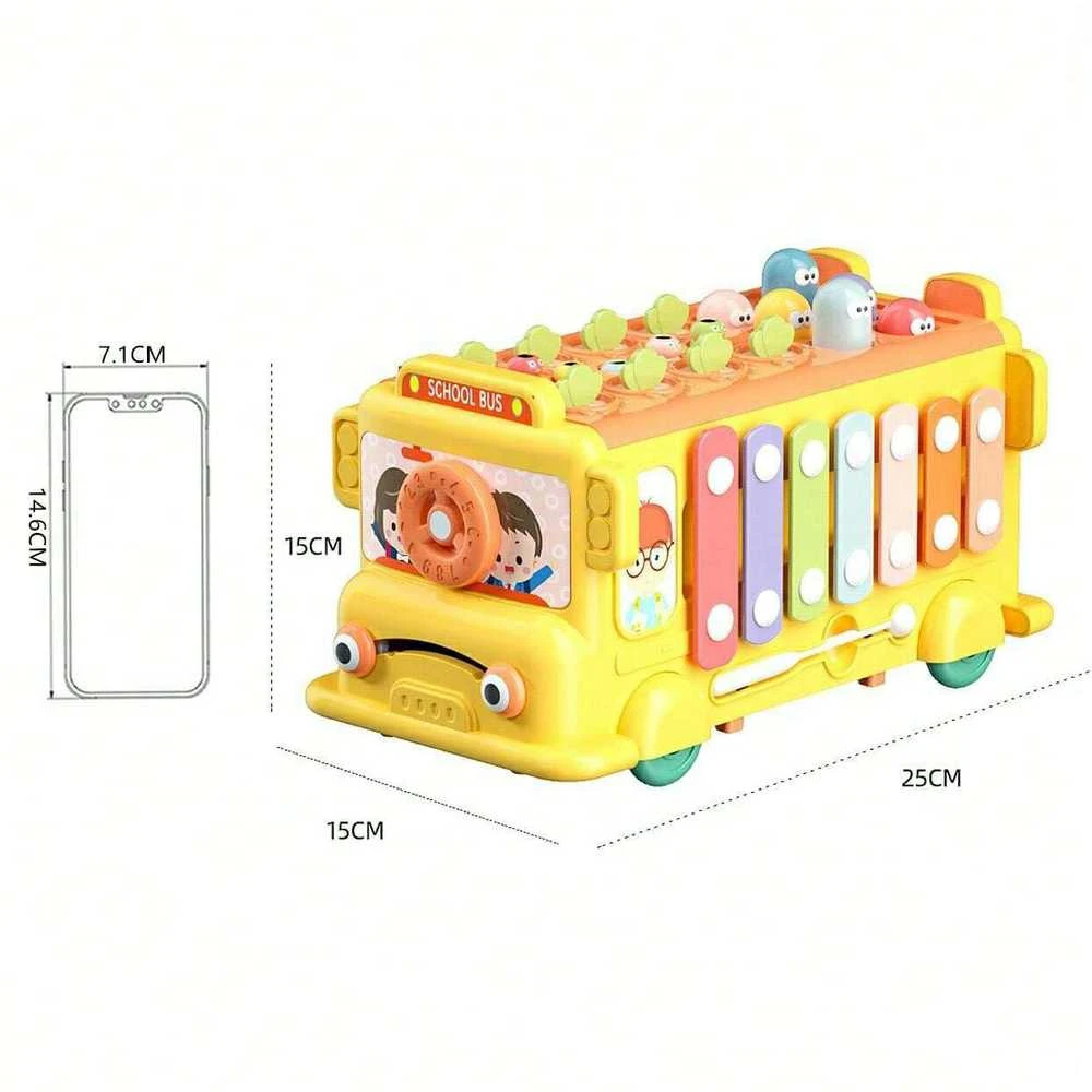 Woopie Baby WOOPIE Interaktyvus Edukacinis Autobusėlis 6w1 Młoteczek Cymbałki +18m