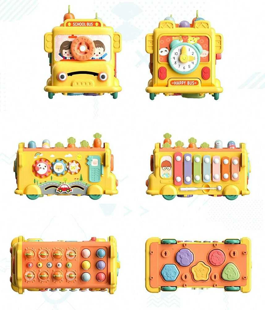 Woopie Baby WOOPIE Interaktyvus Edukacinis Autobusėlis 6w1 Młoteczek Cymbałki +18m