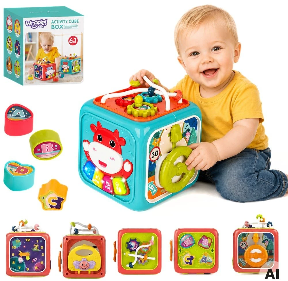 Woopie Baby WOOPIE 51565 Montessori edukacinis sensorinis kubas