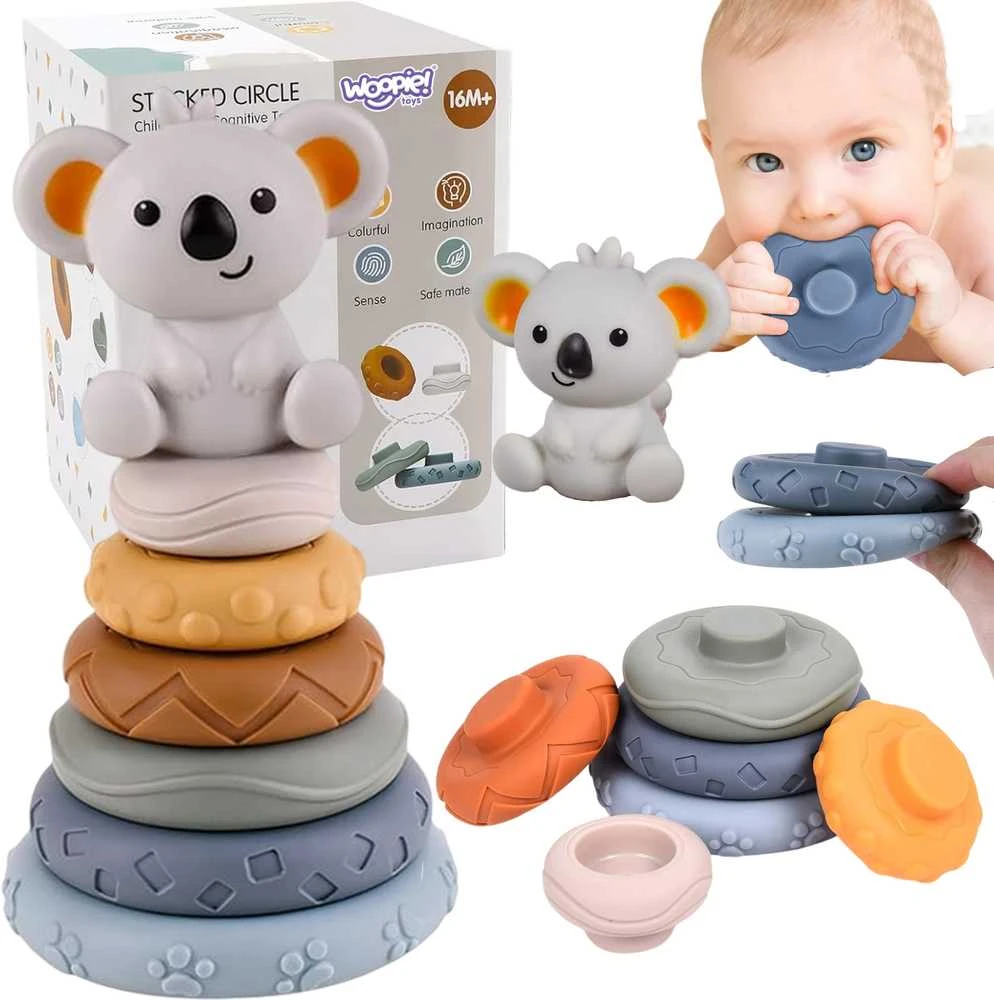 Woopie Baby Minkšta edukacinė 2in1 koalos piramidė kūdikiams