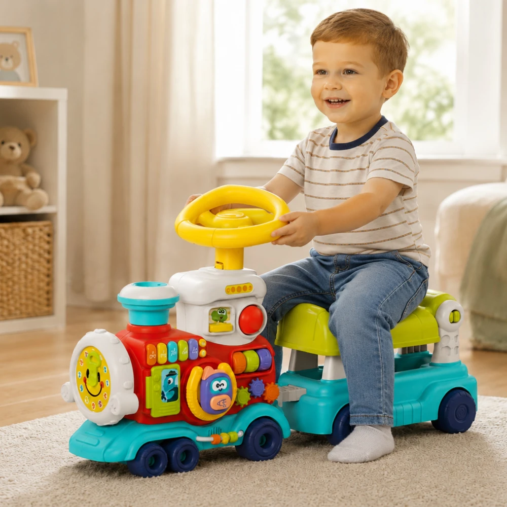 WOOPIE BABY traukinukas stumdukas važiuojantis 2 in 1