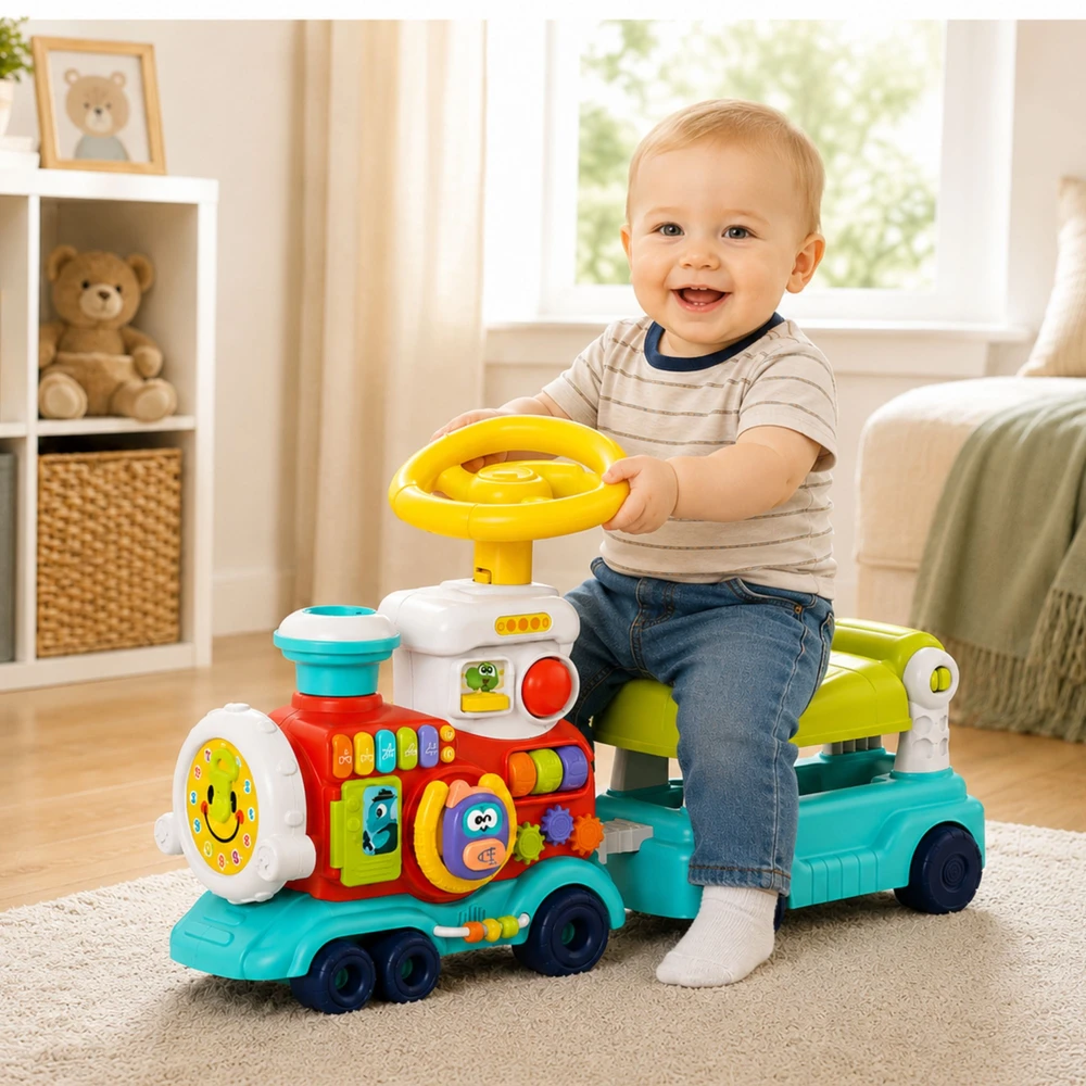 WOOPIE BABY traukinukas stumdukas važiuojantis 2 in 1