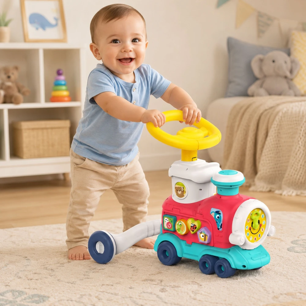 WOOPIE BABY traukinukas stumdukas važiuojantis 2 in 1