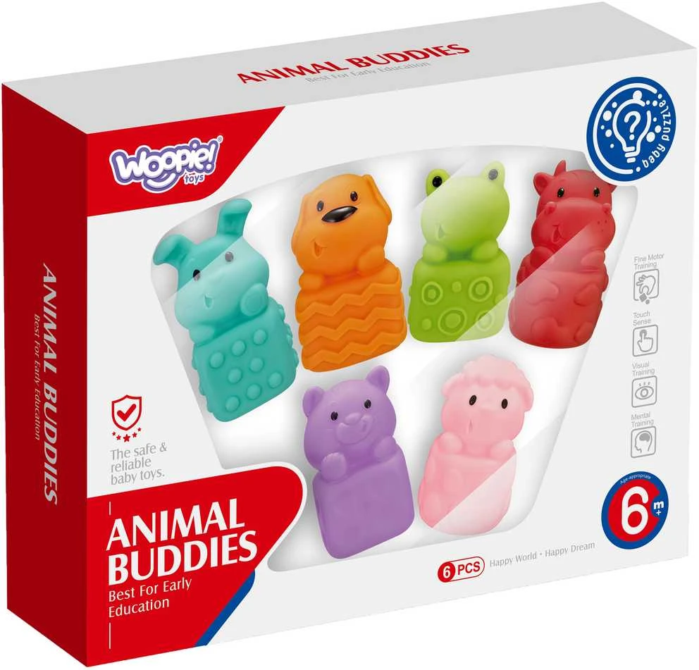 Woopie Baby WOOPIE Žaislai Žvėreliai Sensory 6 vnt