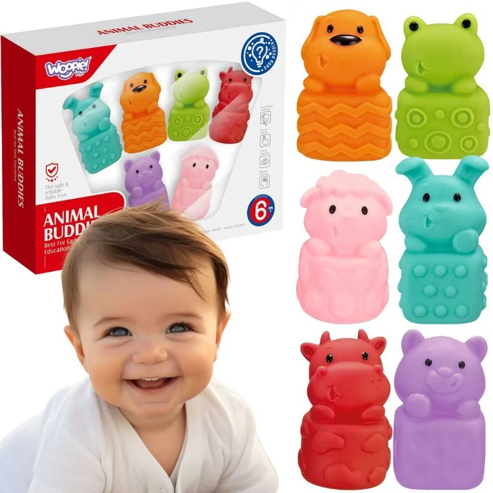 Woopie Baby WOOPIE Žaislai Žvėreliai Sensory 6 vnt