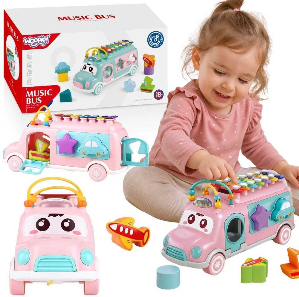 Woopie Baby Woopie Muzikinis Automobilis Su Sorteriu Ir Xylophone Rožinis