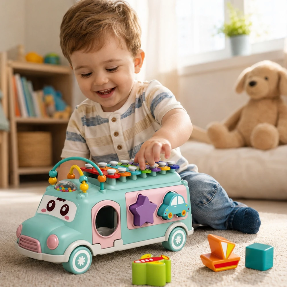Woopie Baby Woopie kūdikių muzikos rūšiavimas su cimbalais žaliaisiais