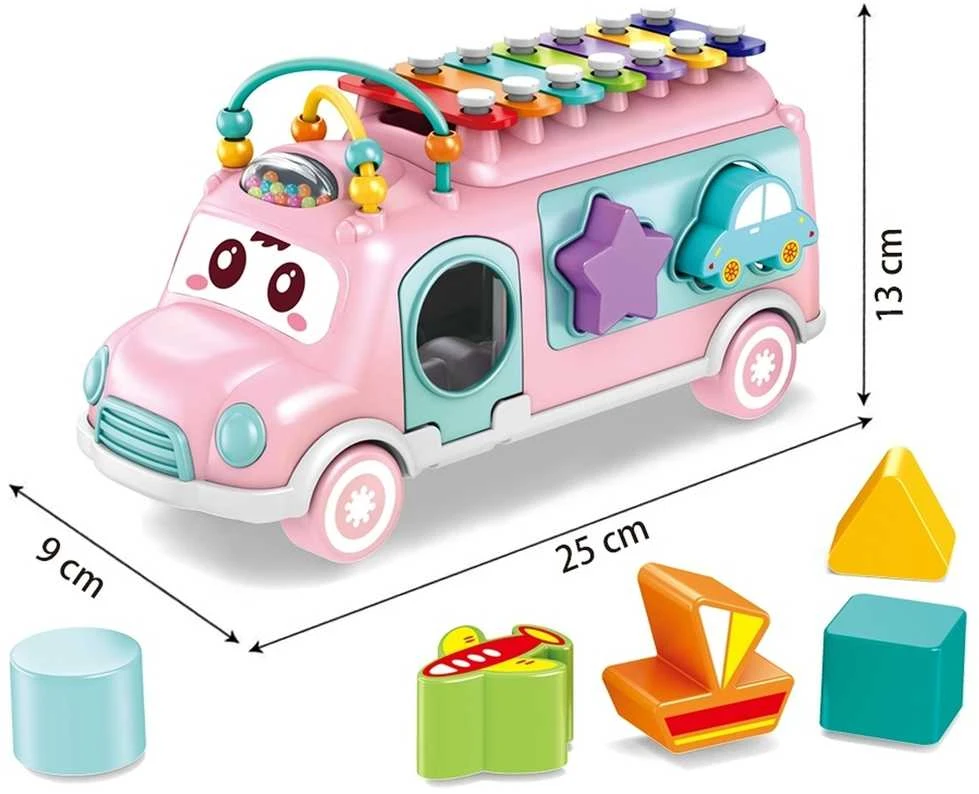 Woopie Baby Woopie Muzikinis Automobilis Su Sorteriu Ir Xylophone Rožinis